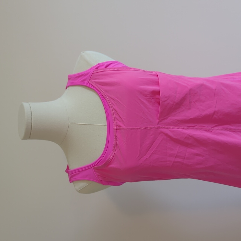 Lululemon size 6 bright pink tank top with built-in sports bra